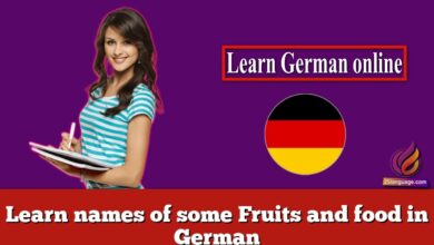 Learn names of some Fruits and food in German