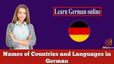 Names of Countries and Languages in German