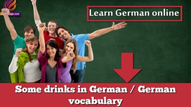 Some drinks in German / German vocabulary
