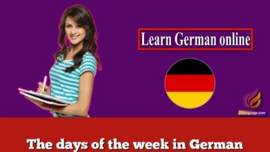 The days of the week in German