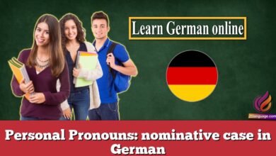 Personal Pronouns: nominative case in German