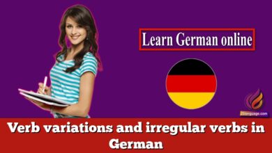 Verb variations and irregular verbs in German