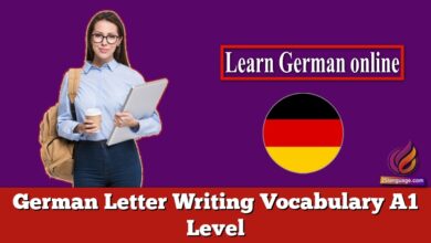 German Letter Writing Vocabulary A1 Level