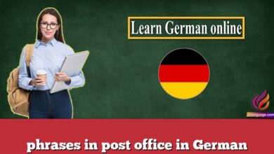 phrases in post office in German