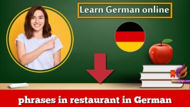 phrases in restaurant in German