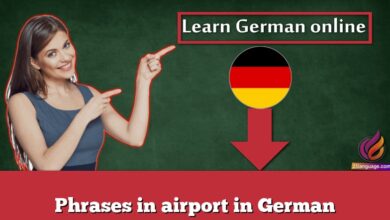 Phrases in airport in German