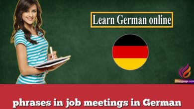 phrases in job meetings in German