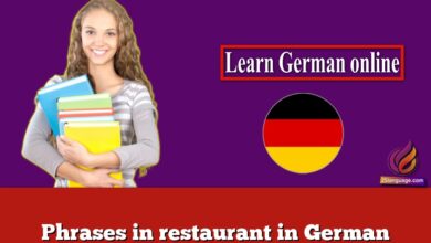 Phrases in restaurant in German