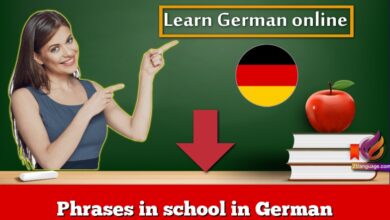 Phrases in school in German