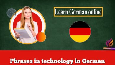 Phrases in technology in German