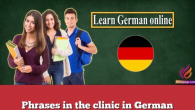Phrases in the clinic in German