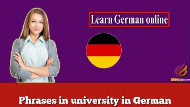 Phrases in university in German