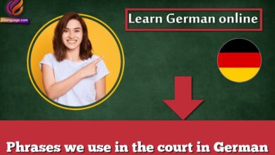 Phrases we use in the court in German
