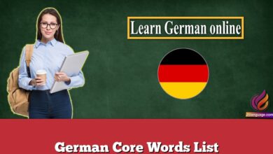 German Core Words List