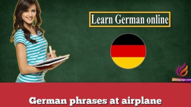 German phrases at airplane
