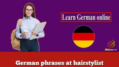 German phrases at hairstylist