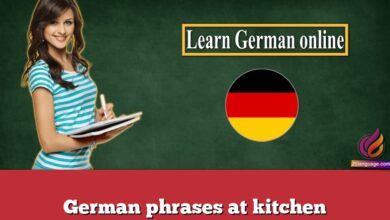 German phrases at kitchen