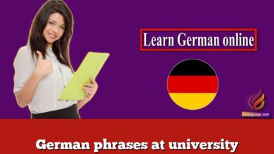 German phrases at university