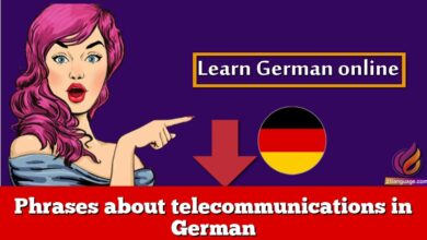 Phrases about telecommunications in German