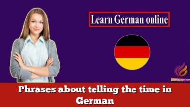 Phrases about telling the time in German