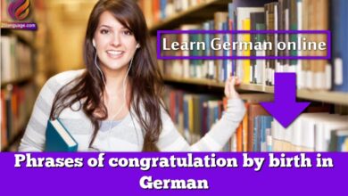 Phrases of congratulation by birth in German