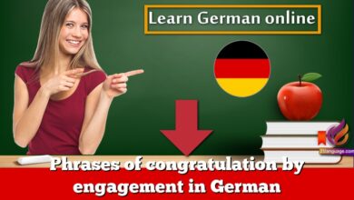 Phrases of congratulation by engagement in German