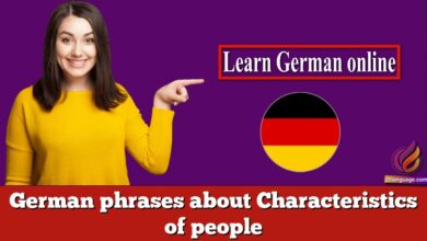 German phrases about Characteristics of people