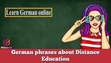 German phrases about Distance Education