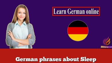 German phrases about Sleep