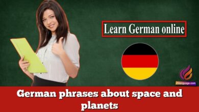German phrases about space and planets