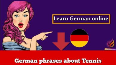 German phrases about Tennis