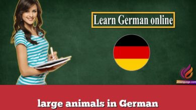 large animals in German