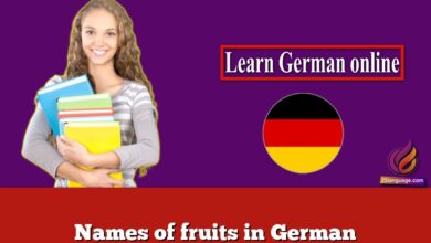 Names of fruits in German