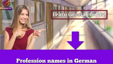 Profession names in German