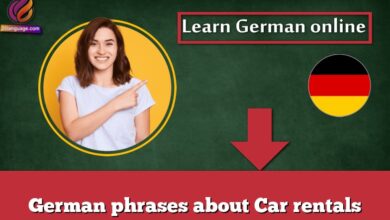 German phrases about Car rentals