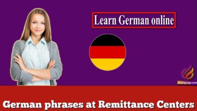 German phrases at Remittance Centers