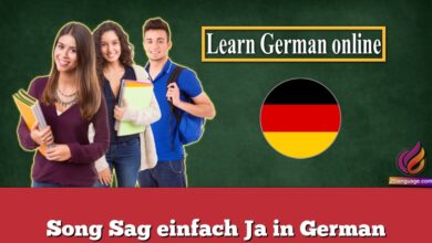 Song Sag einfach Ja in German