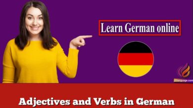 Adjectives and Verbs in German