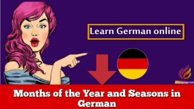 Months of the Year and Seasons in German