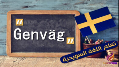 المفردة Genväg باللغة السويدية
