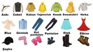 الملابس في اللغة التركية