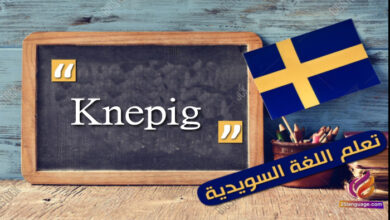 كلمة اليوم Knepig في اللغة السويدية