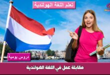 مقابلة عمل في اللغة الهولندية