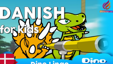 مسلسل كرتون للأطفال باللغة الدنماركية Dinolingo