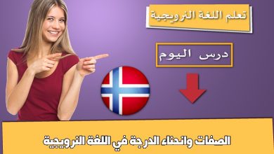 الصفات وانحناء الدرجة في اللغة النرويجية