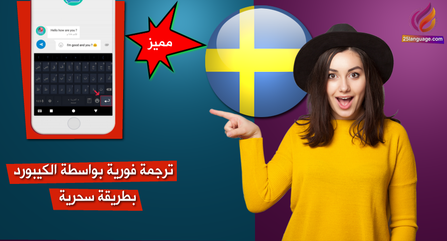 كيبورد الترجمة الفوري عربي سويدي والعكس