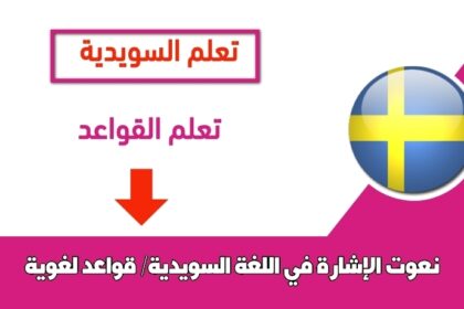 نعوت الإشارة في اللغة السويدية/ قواعد لغوية