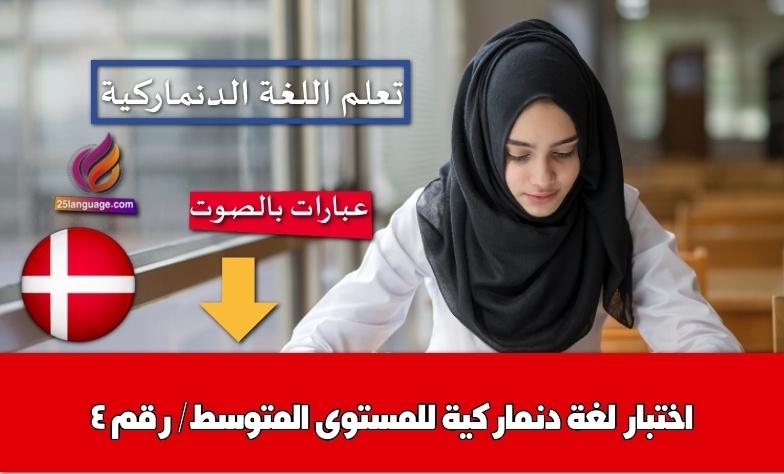 اختبار لغة دنماركية للمستوى المتوسط/ رقم 4