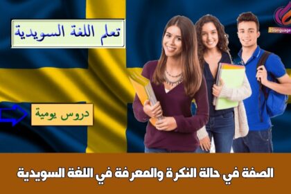 الصفة في حالة النكرة والمعرفة في اللغة السويدية