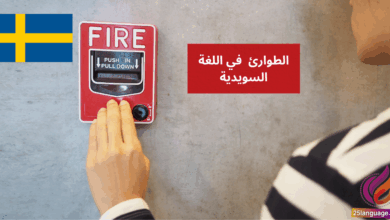 التعامل مع الطوارئ مثل الحرائق أو السرقة في اللغة السويدية